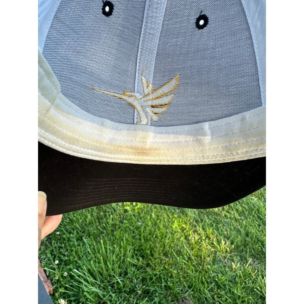Richardson Trucker fishing Hat Snapback Black Yellow Hummingbird Logo Mesh Cap